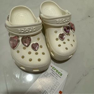 Toddler Crocs Classic Iridescent Hearts Clogs size c10